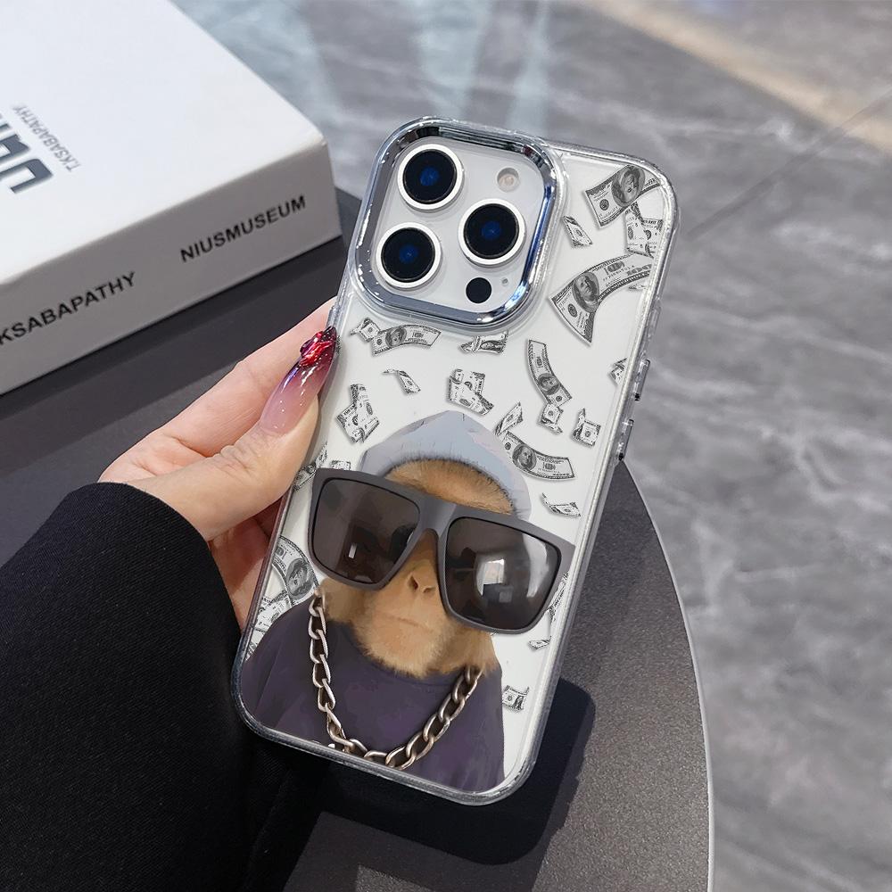 New Creative Monkey Pattern Phone Case For iPhone 17 16e 16 15 14 13 12 11 mini Pro Max X XR XSMAX 8 7Air Plus Transparent Cover
