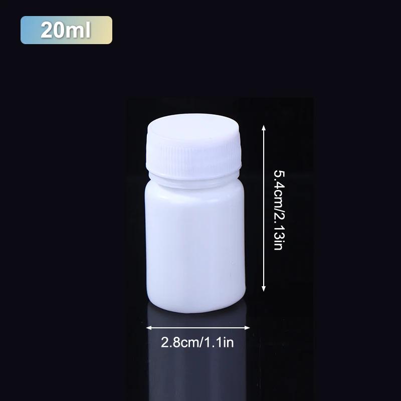 15 ml-180 ml Plastflaske Hvit Medisinflaske Med Skrukork Matkvalitet PE Oppbevaringspakning Beholder Pilleboks Etuiholder