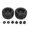 2pcs RC Car Tires Plastic Rubber Black RC Truck Accessories with Hex Adapters for Arrma 1 8
