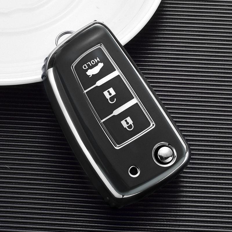 TPU Car Folding Key Case Cover Shell for Nissan X-Trail Qashqai J11 Juke Murano Micra Tiida Maxima Altima Kicks Protector Holder