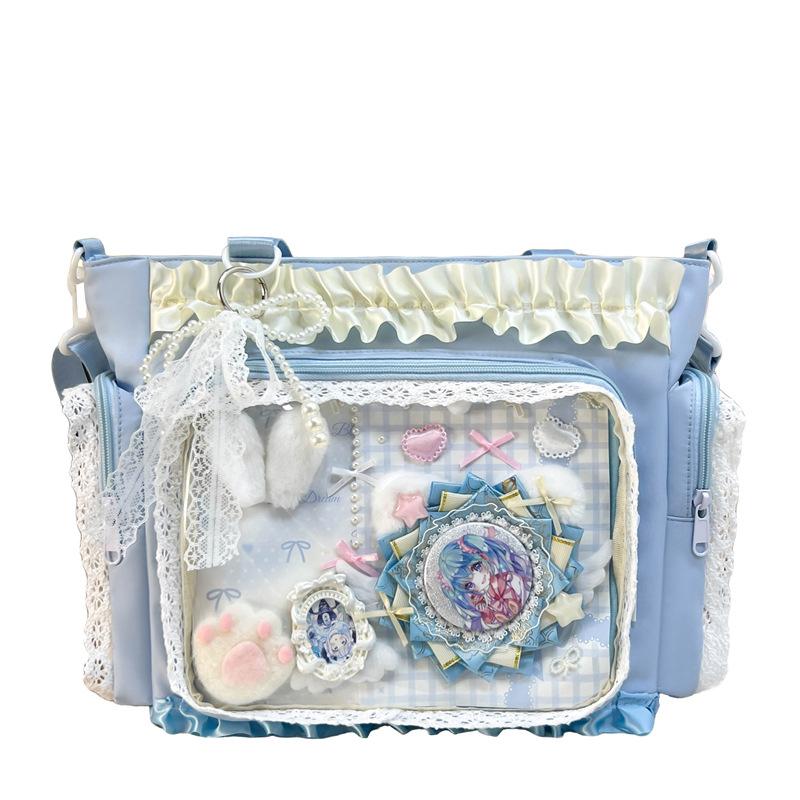 New Sweet Candy Color Girl Ulzzang Ita Bag JK Uniform Shoulder Bag Comic Exhibition Cute Fashionable Light Crossbody Bag