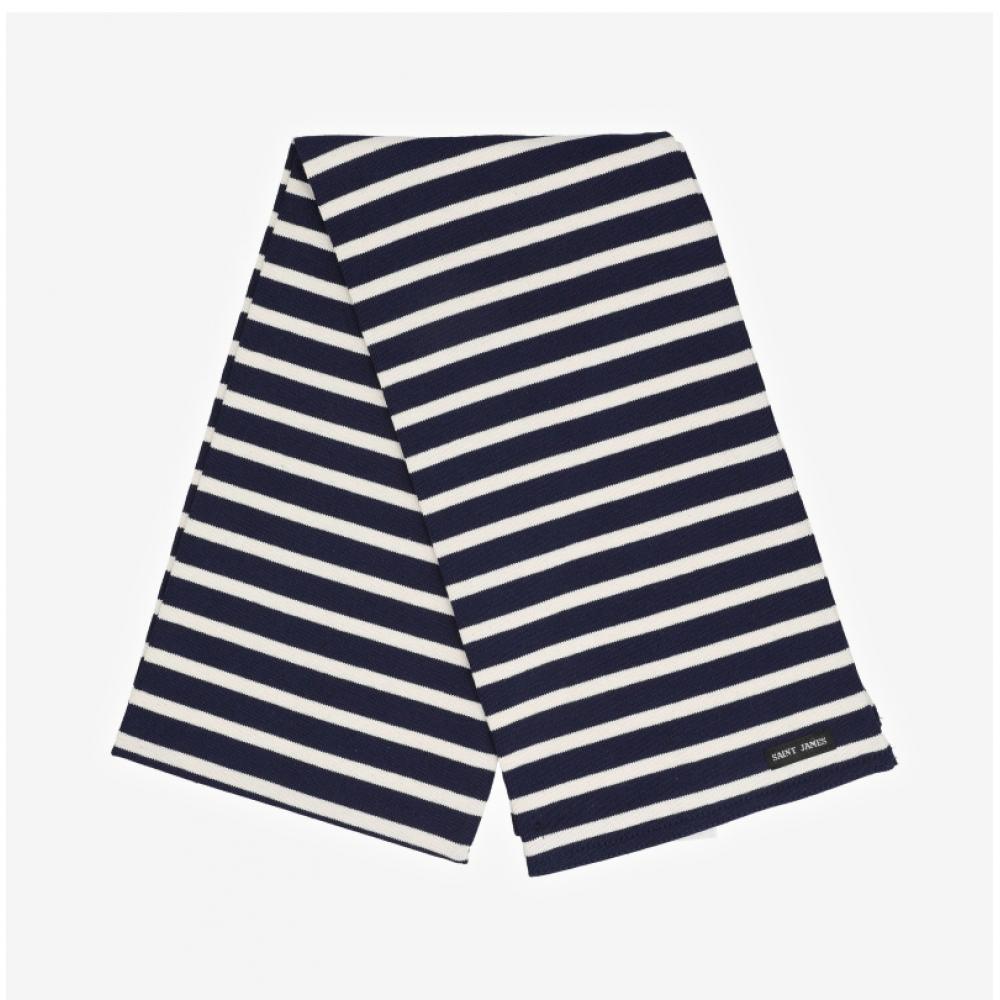Saint James Adam Stripe Muffler 9689 Marine Ecru
