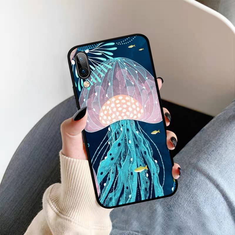 Cute Cartoon Jellyfishes  Phone Case for Vivo Y91C Y11 17 19 17 67 81 Oppo A9 2020 Realme C3