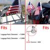 2Pcs 6" X 10" Motorcycle Flags American Flag For Harley Davidson Yamaha Honda Goldwing CB VTX CBR Chrome Stainless Steel Motorcycle Flagpole Mount