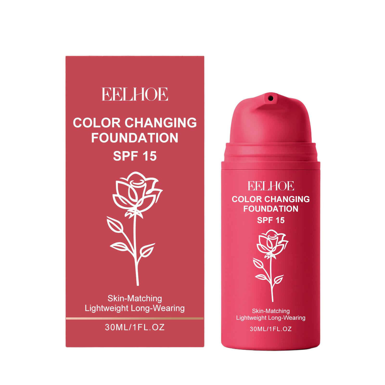 

EELHOE Warm Tone Color Adjusting Liquid Foundation (Natural Shade), Fine Texture Close Skin, Smooth and Light 30ml