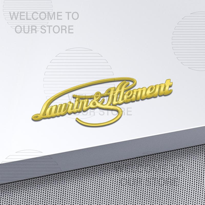 HGWE4 Car Decor Metal Laurin & Klement L&K Letter Emblem 3D Sticker Accessories For Skoda Superb Octavia Rapid Tail Rear Trunk Decals