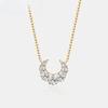 Full Moissanite Necklace for Women Pure Silver Moon Design Laboratory Diamond Pendant Fashion Luxury Jewelry