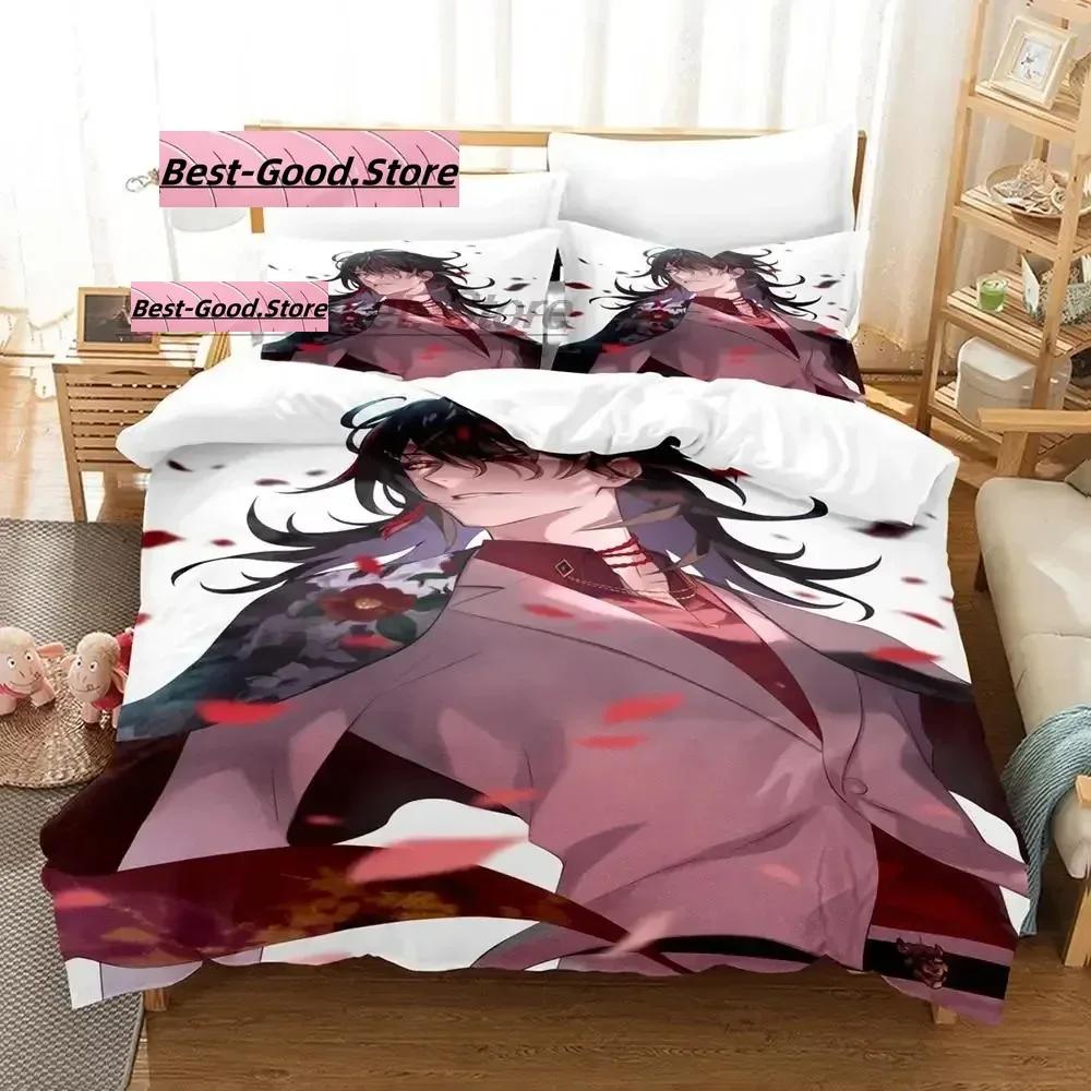 Hololive Vox Akuma Bedding Set Duvet Cover Sheet Printed Bed Set Pillowcase Bed Full Queen King Size Comforter Bedroom