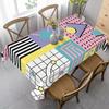 A Vintage Memphis Pattern Tablecloth - Vibrant Geometric Designs from The 80S And 90S In Pink, Black, Yellow, Purple, And More - Polyester Rectangular