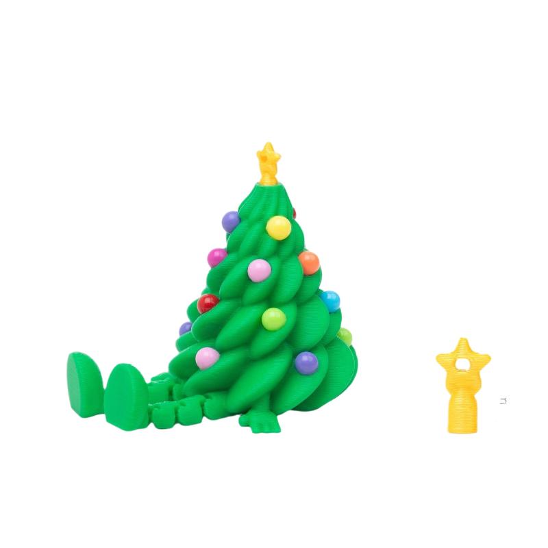 3D Printed Christmas Cute Desktop Ornaments Christmas Trees With Colorful Joints And Movable Shapes Christmas Gift Decorations