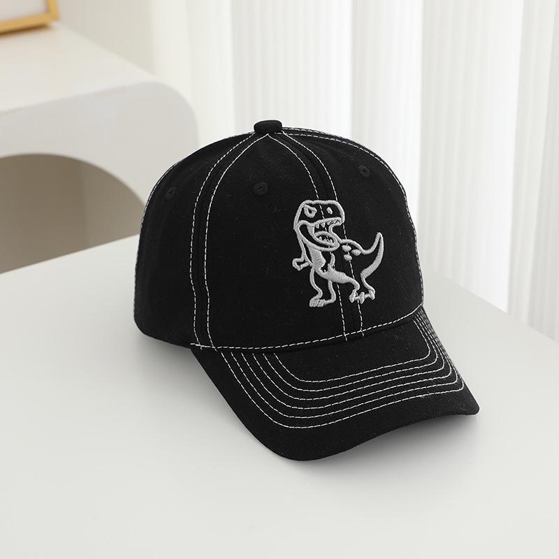 Frühlings Dino Stickerei Kinder Entenschnabel Kappe: Stylische koreanische Baseballkappe für Jungen & Mädchen, lässiger Sonnenschutz