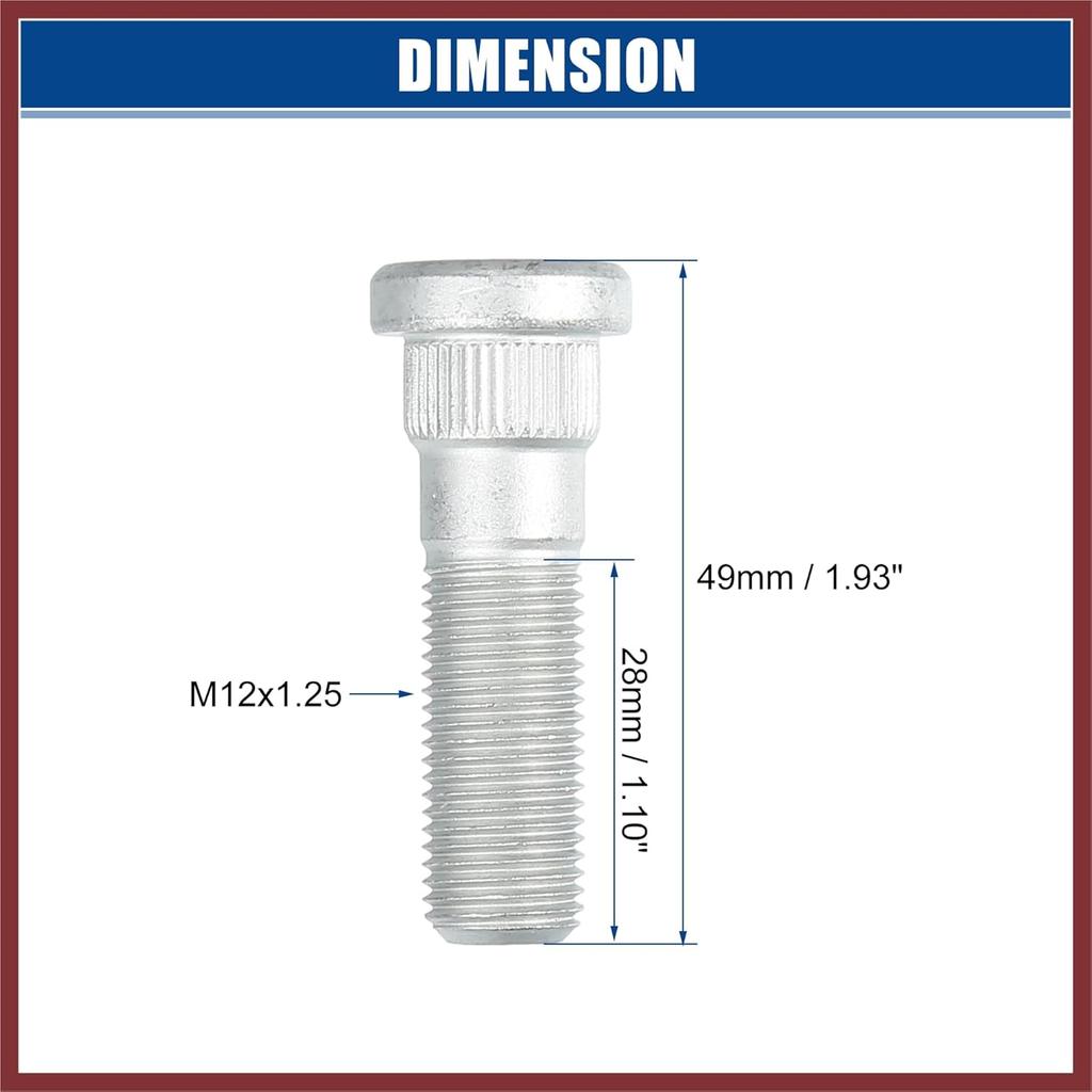 M12x1.25 Wheel Lug Bolts Nuts Hub Assembly Wheel Stud Fit for Nissan Sentra 1995-2022 No.4322270T00 - Pack of 5 Replace Parts