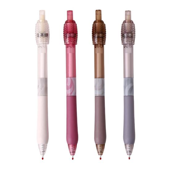 4/8 st Gelpennor Ergonomiskt Bekvämt Grepp 0,5 mm Fin Spets Snabbtorkande Svart Bläck Stresslindrande Penna med Tyst Roterande Hätta