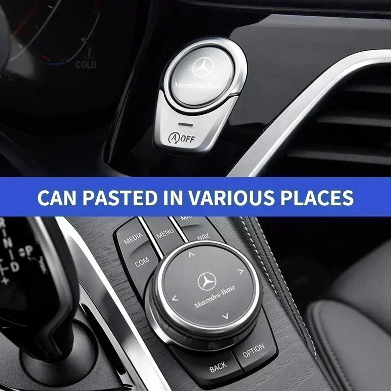 Car Steering Wheel Badge Stickers Car Door Handle Label Decal For Mercedes Benz A C E Class GLE GLB GLC W205 W212 W213 X253 21RFU