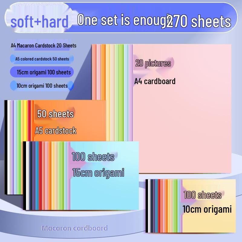 Macaron barevný karton A3/A4 4K/8K Origami papír pro studenty a pop-up knihy