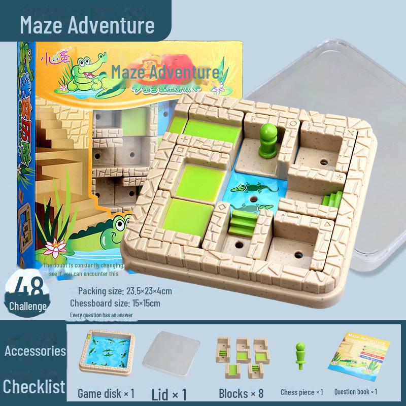 

Маленький сладкий крокодиловый лабиринт: Huarongdao Логическая настольная игра-головоломка для детей