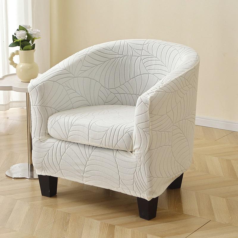 Leaves Jacquard Club Chair Cover Anti-dirt Solid Color Armchair Slipcover Stretch Spandex All-inclusive Seat Case Living Room