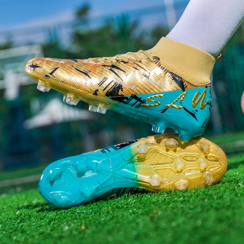 34-46 Men's High-top Football Boots Outdoor Long Spikes Sports Football Boots Large Size Youth Sports Children's Football Boots