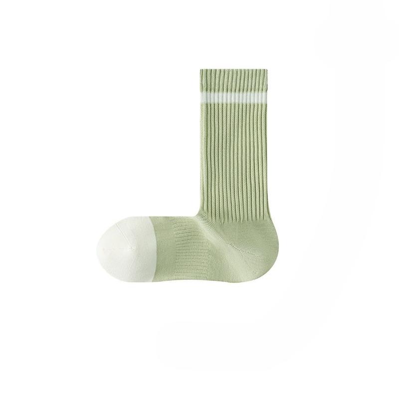 Ladies Spring and Autumn Sports Stripes Pure Cotton Aloe Essential Oil Antibacterial Sweat Absorption Deodorizing Foot Socks