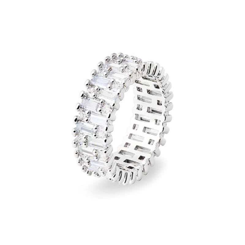 

RAINDROP JEWELRY Raindrop Double Baguette and Square Cut Eternity Ring 13