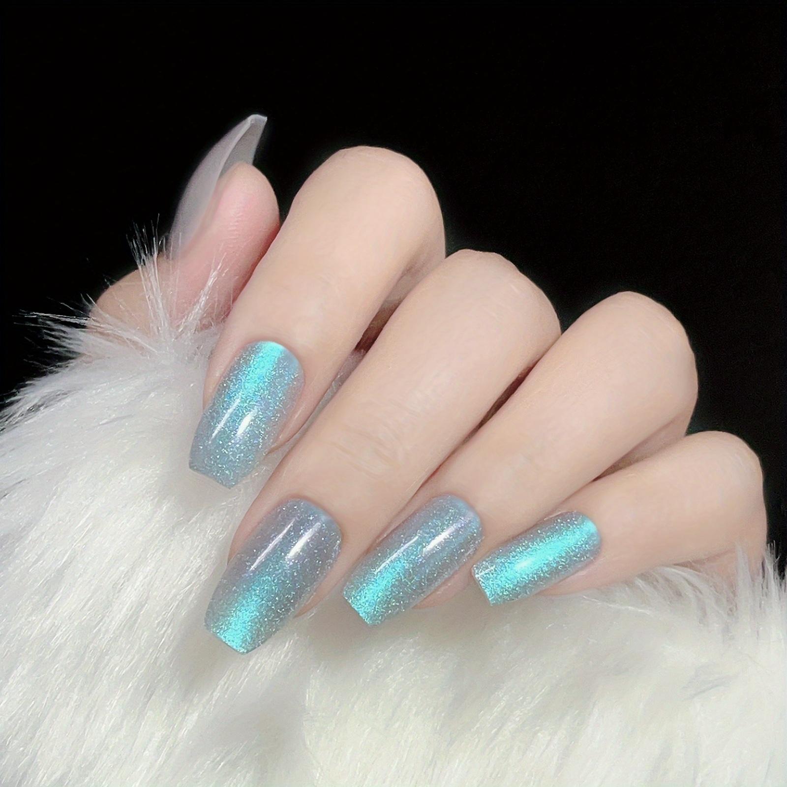 

Светоотражающие блестки кошачий глаз накладные ногти - средние балерины накладные ногти для женщин и девочек - DIY нейл-арт Daylight Cat s Eye Wear Armor