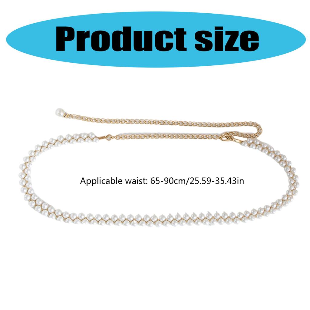 Elegant Pearl Waist Chain for Lady Adjustable Decorative Waist Chain Belt Waist Jewelry Evening Dress Waist Chain Decors