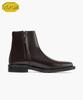 Firenze Atelier [Vibram] Minimal Square Toe Standard Rubber Sole Zip-Up Boots 9410-Z [Brown Advan]