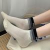 Boat Socks for Women Spring and Summer, Thin Short Cotton Socks, Color-blocking Mesh Socks, Women's Sweat-absorbing Boneless Socks