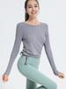 New Autumn/Winter Quick-Dry Slimming Long Sleeve Pilates Yoga Top – Versatile and Flattering Round Neck Sportswear