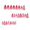 24Pcs Almond Press on Fake Nails Wearable Red Purple Blusher Halo Design False Nails Acrylic Full Over Simple Fashion Nail Tips