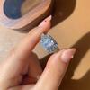 2025 New Luxury Rectangle CZ Princess Designer Engagement  Silver Ring for Women Lady Anniversary Gift  Wholesale