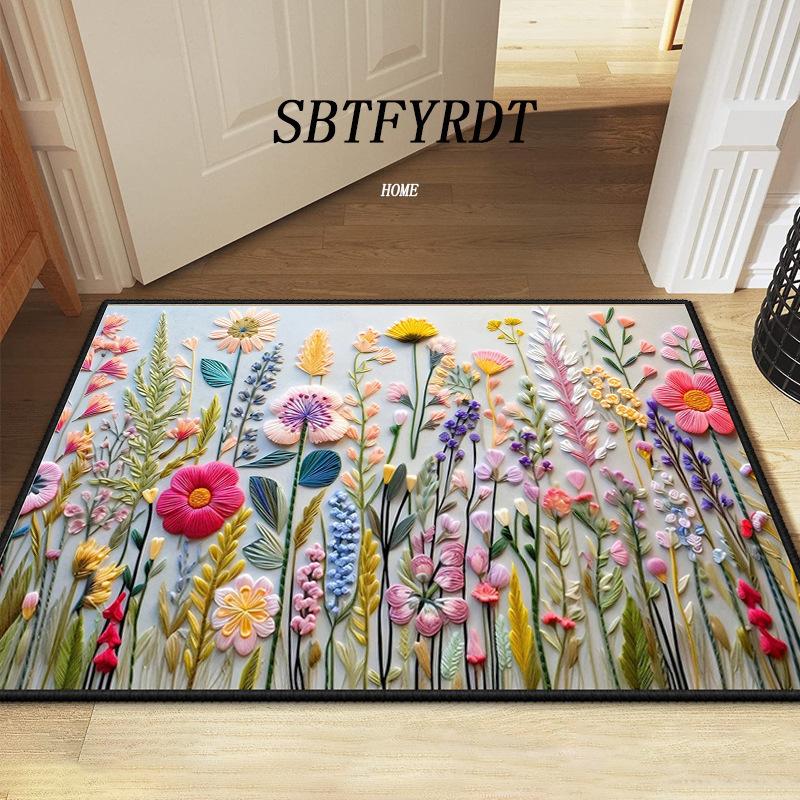 60*90cm Cute Animal Printed Crystal Velvet Floor MATS, Cute Animal Bathroom Anti-slip Floor MATS, Holiday Decoration Living Room and Bedroom Door MATS