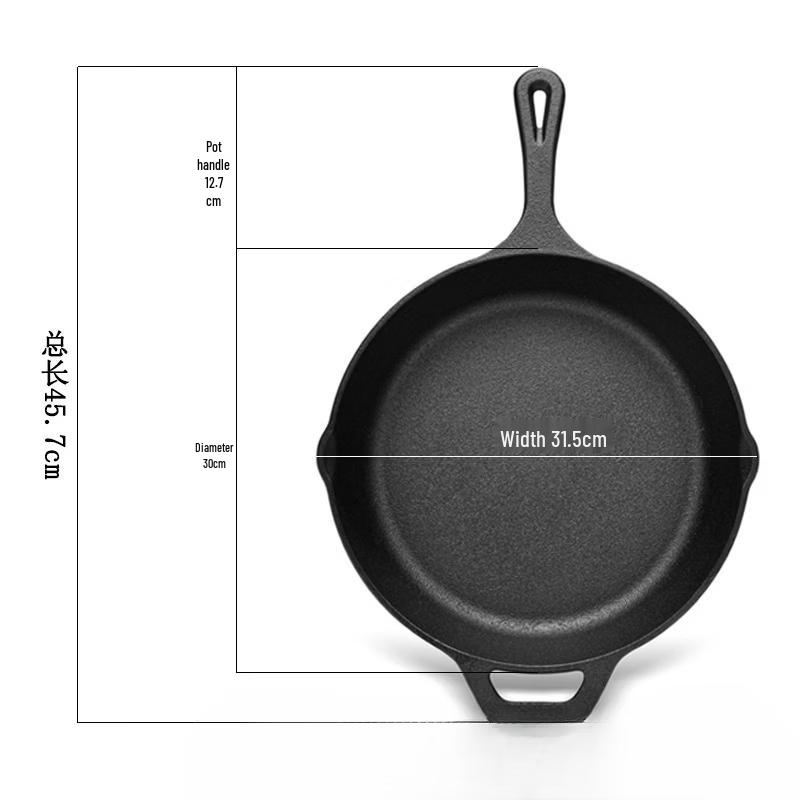Zhishi 12-inch Cast Iron Non-Stick Skillet
