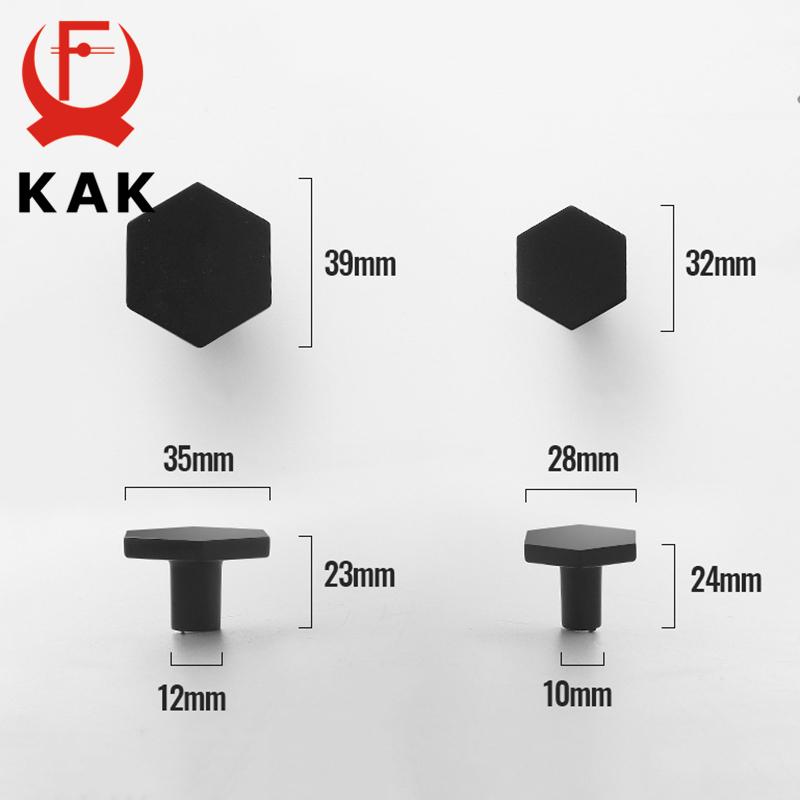KAK Gold Cabinet Handle and Knobs Zinc Alloy Wardrobe Handle Black Kitchen Handle Cupboard Door Knob Furniture Hardware