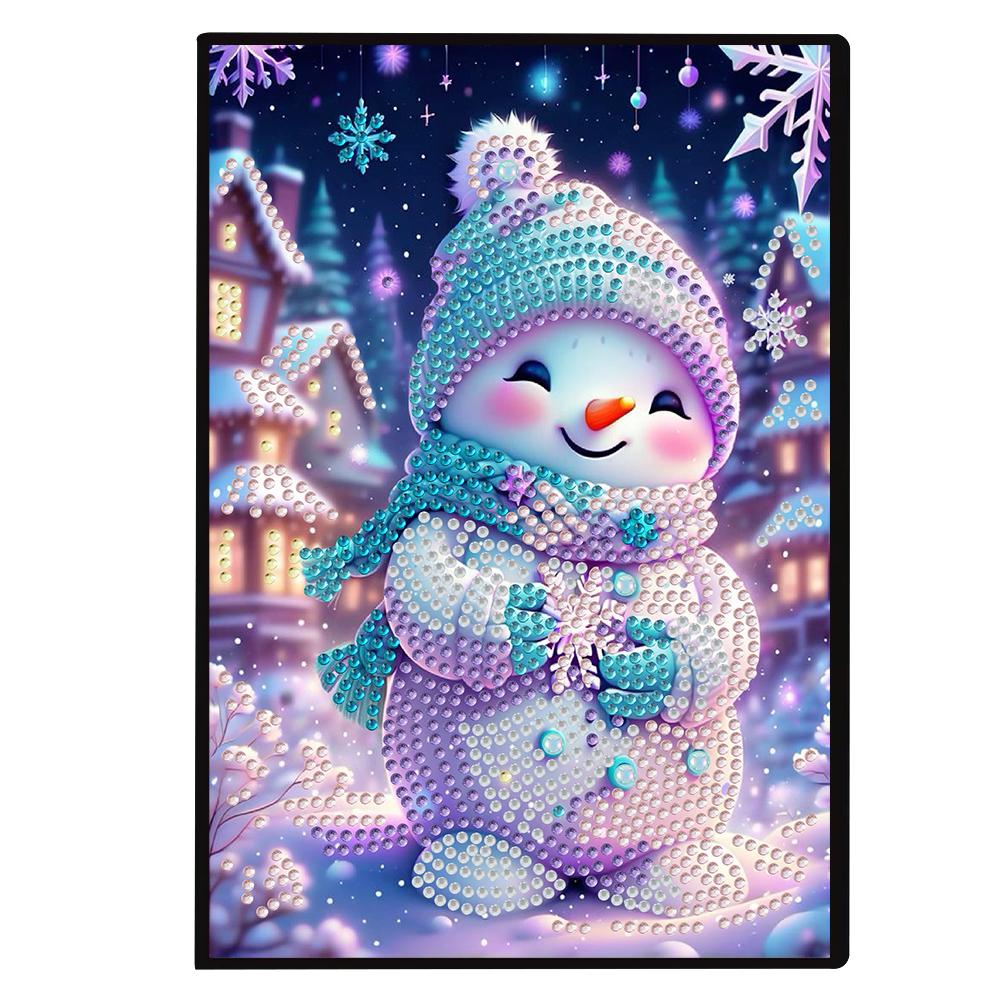 

50 Pages A5 Special Shaped Winter Snowman 5D Diamond Painting Notebook DIY Diamond Painting Sketchbook Birthdays Gifts for Teens