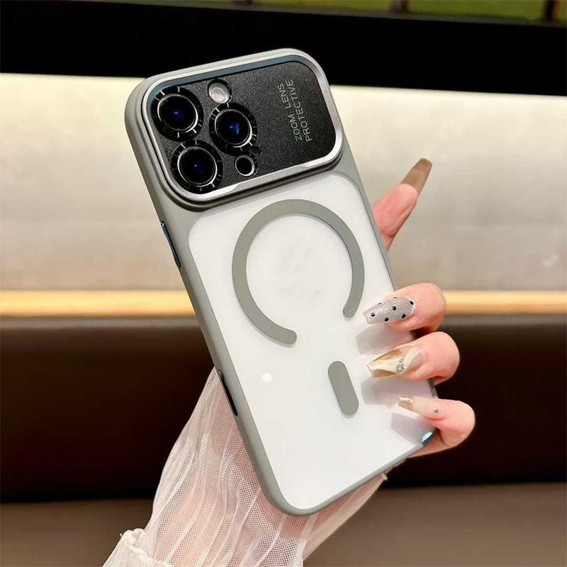 Luxury Fashion Acrylic Phone Case For iPhone 17 Pro Max 17 Air 16 15 14 Pro Max Magnetic Wireless Charge Armor Cover