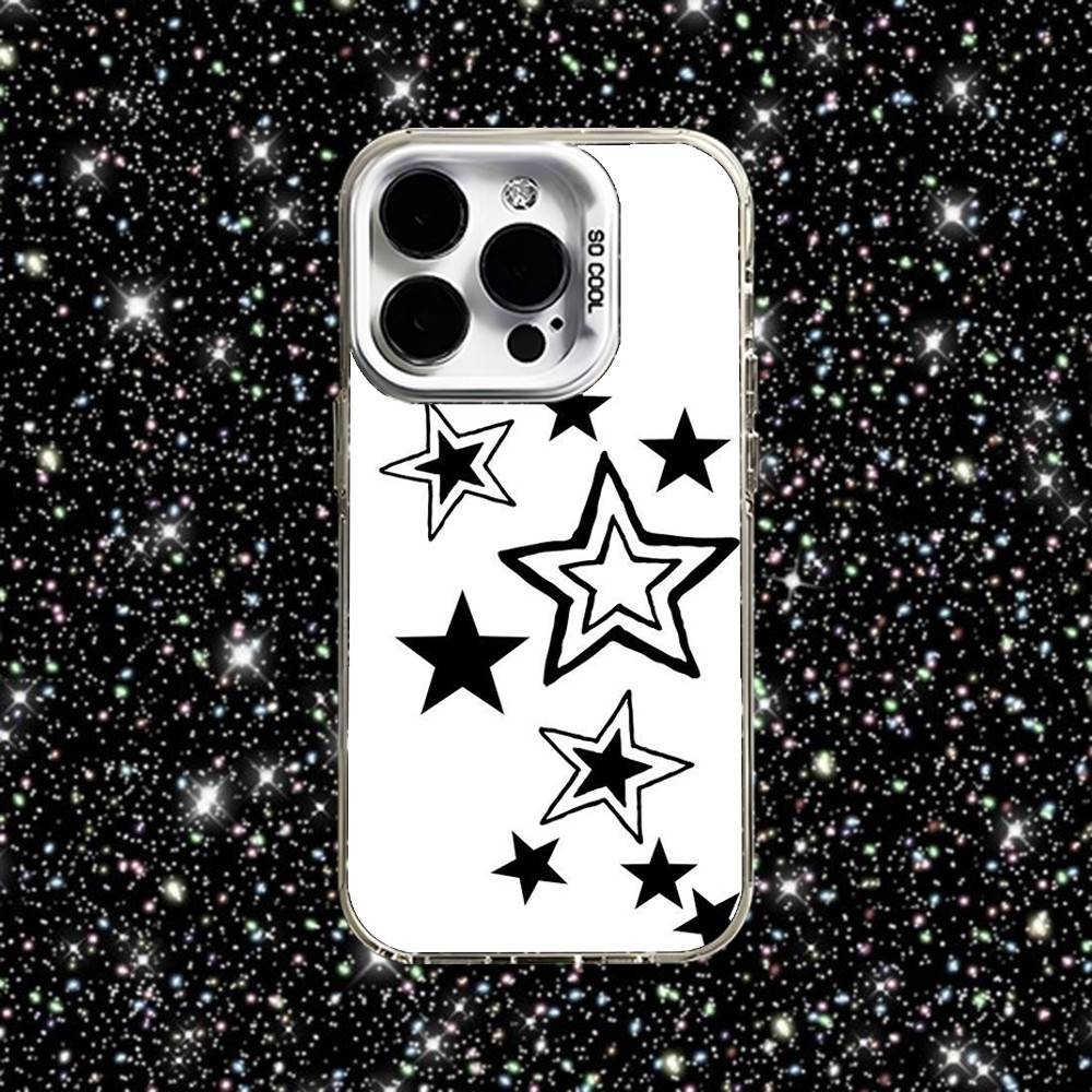 Y2k Star Phone Case For iPhone 16,15,14,13,12,11,Pro,XS,Max,Plus,Mini,SE White Candy Matte Shockproof Cover