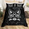 Rainbow Cat Butterfly Duvet Cover Three-Piece Set Watercolor Galaxy Outer Space Bedding Set With Pillowcase