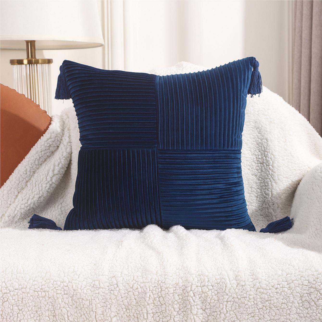 

Decorative Splicing Pillow Cover Living Room Bedroom Soft Sofa Pillow Cover Cross Splicing Texture Cushion Cover 45 * 45cm pillow cover