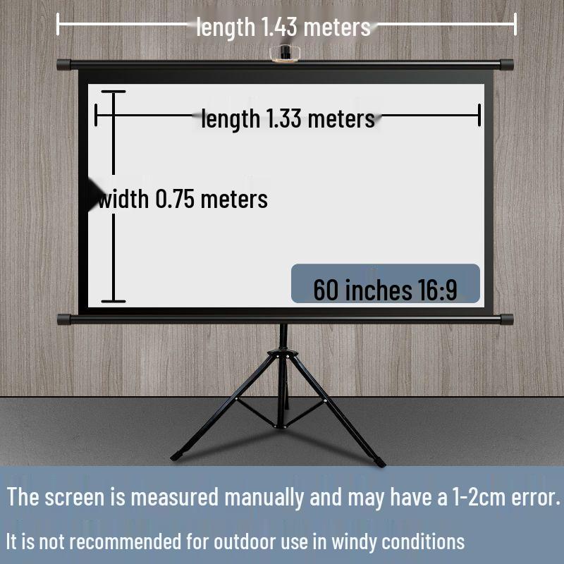 Portable No-Punch Bracket Projector Screen with Floor Stand