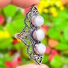 Natural Rainbow Moonstone Gemstone 925 Sterling Silver Ring Size 9.5 F3V52