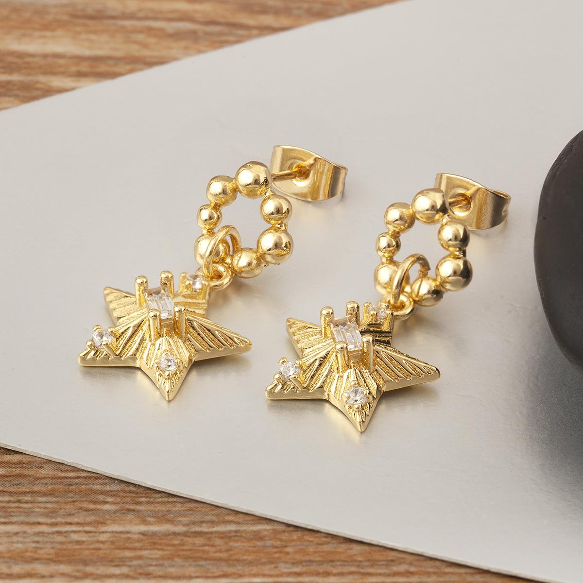 

Nidin Butterfly/Heart/Round/Star Shape Pave Shiny Crystal Zircon Drop Earrings For Women Irregular Delicate Ear Jewelry Gifts