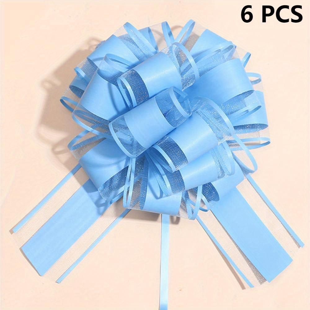 

6 шт./упак. Банты-затяжки 6 дюймов Черные ленточные банты для упаковки подарков Рождественская вечеринка День рождения Свадьба День святого Валентина Цветочный декор 10cm синий