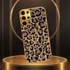 Sparkling Golden Glitter Leopard Print Textured Glass Phone Case for  Galaxy s26 /S25/S24 Ultra/S23/S22/S21/S20 FE/S20 Ultra