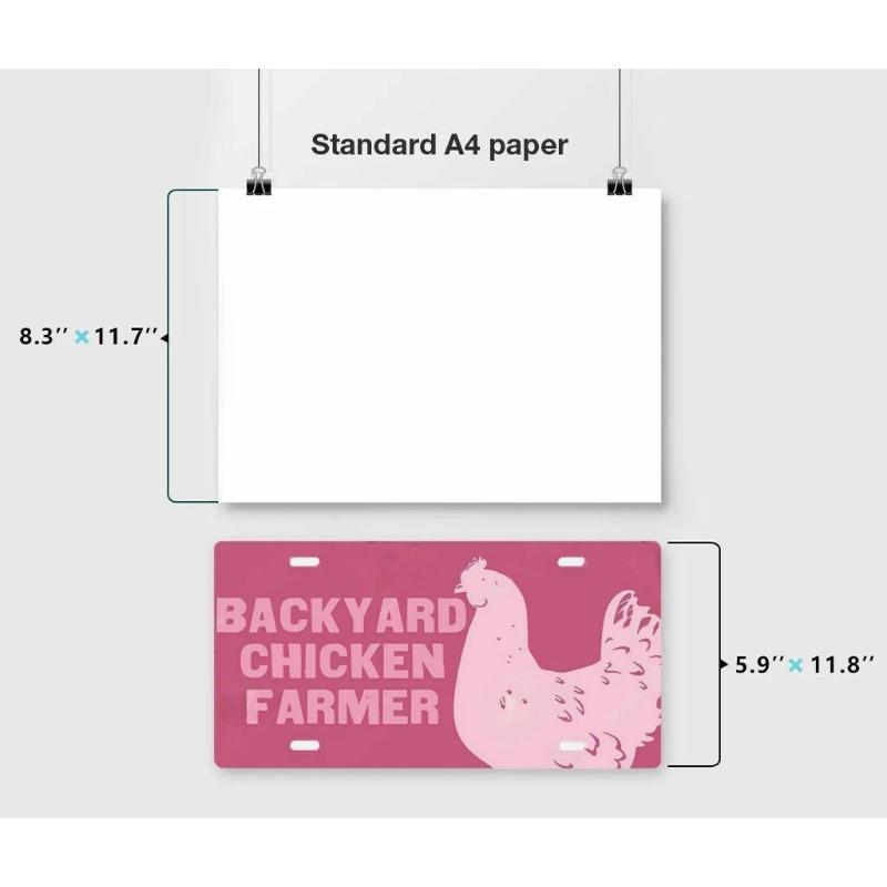 Vintage Metal Chicken Licenses Plate Signs Decor Plaque Metal Decoration for Hen House Door Farmhouse