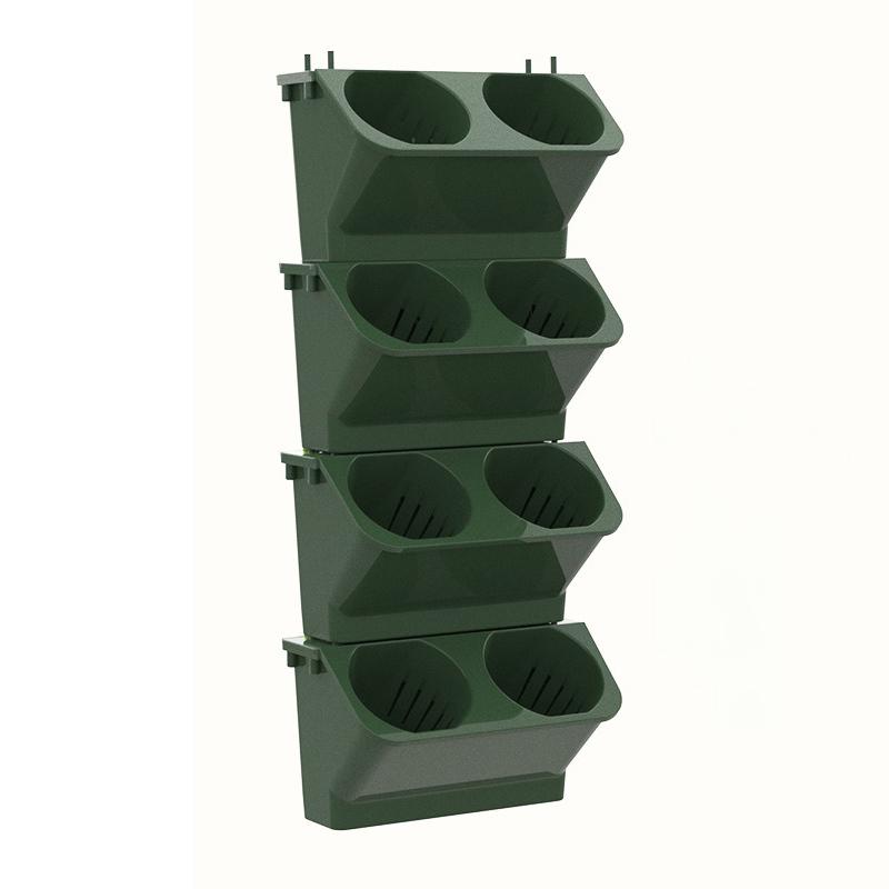 4PCS Flower Pots Wall Hanging Planters Stackable Planter Garden Plastic Pots Vertical Succulents Plant Home Balcony Decoration