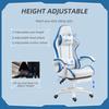 Computer Gaming Chair, PU Leather Office Desk Chair with Footrest, Swivel Wheels, 135 degrees Reclining Back, Lumbar Support, Headrest for Home