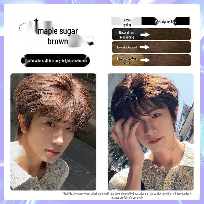 Men's Milk Tea Gray No-Bleach Hair Dye Cream