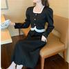 Ruffled Long-sleeved Top, Small Fragrant Skirt, Women's Autumn and Winter Fashionable Large Size Slimming Two-piece Set