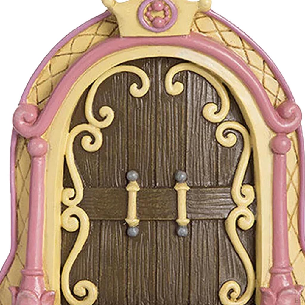 2 Pieces 1/12 Fairy Tale Door Ornament Dollhouse Decor DIY Accs Presents Miniature Scene Party